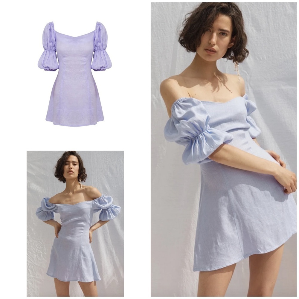 All That Remains Ellye 100% Linen Lavender Lilac Boho Limited Edition Dress​​​​